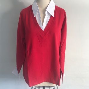 QVC Denim & Co Layered V-Neck Top